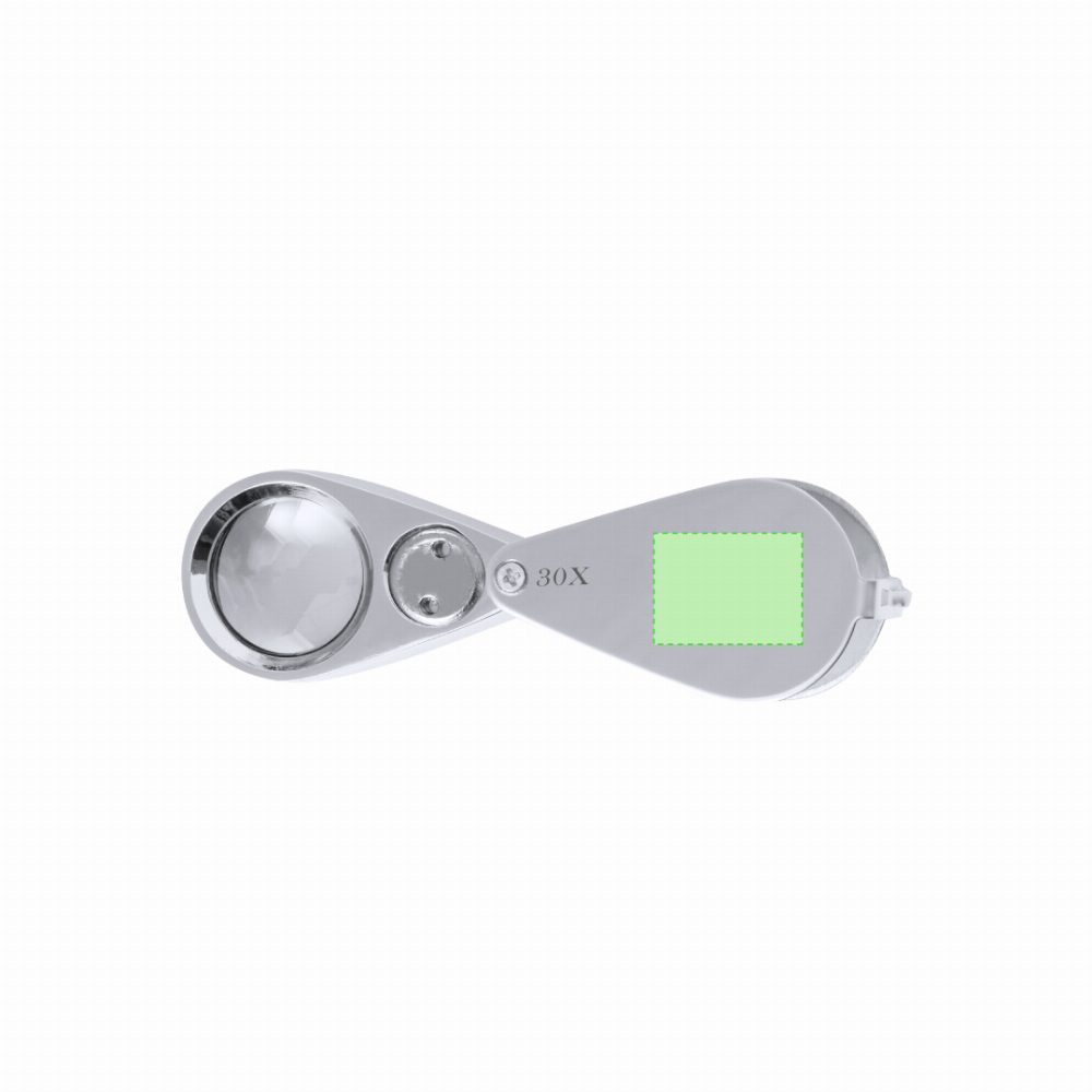 Branding diagram for Magnifying glass of metal Yoplin 30X – Area 1