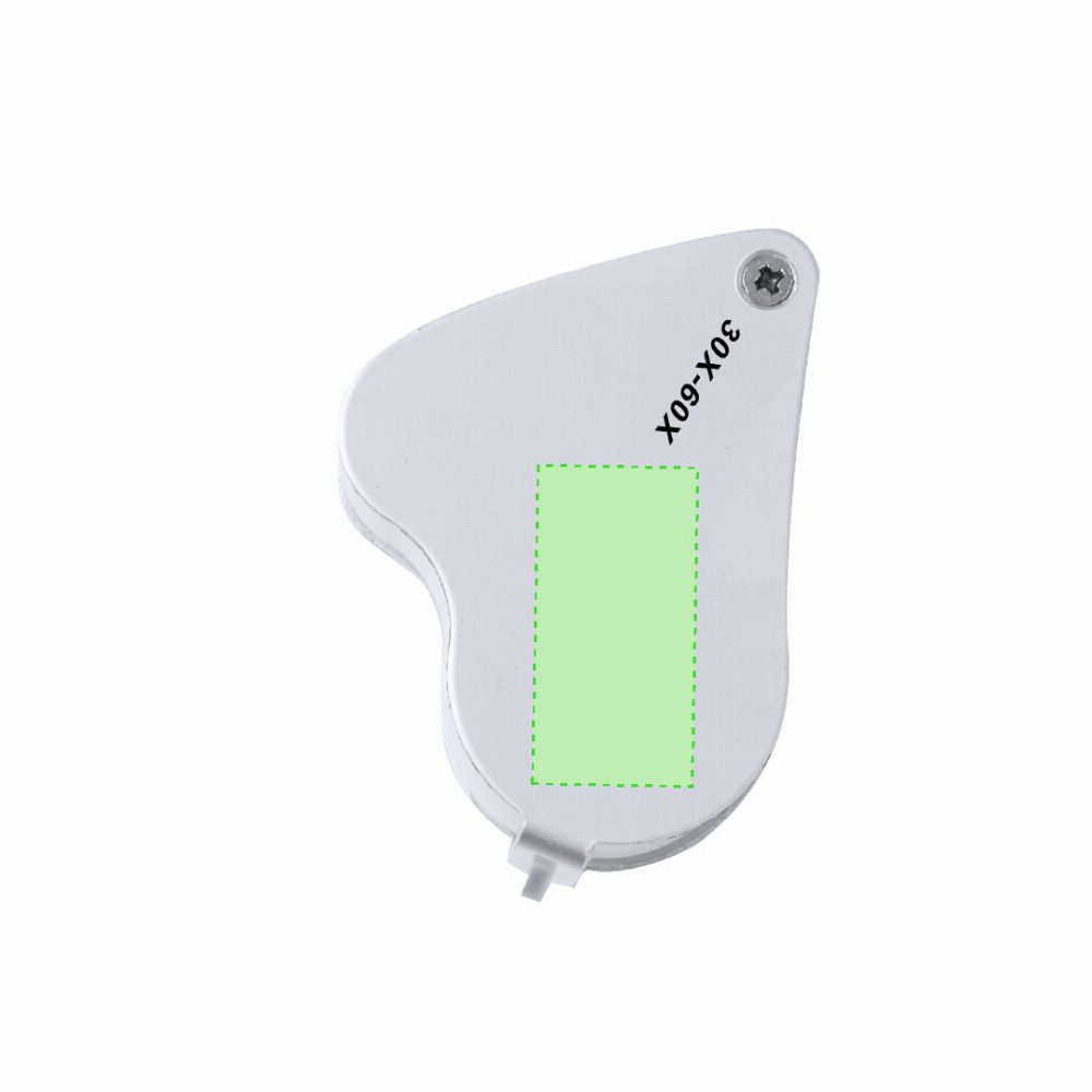 Branding diagram for Magnifying glass of metal Keyan 30/60X – Area 1