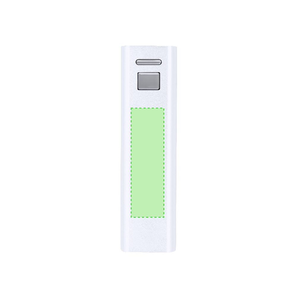 Branding diagram for Power bank made of recycled aluminium, 2,600 mAh Serdinam – Area 2