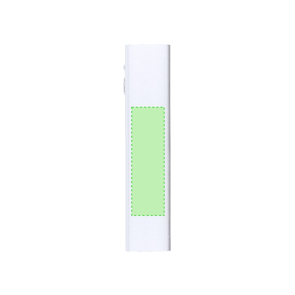 Branding diagram for Power bank made of recycled aluminium, 2,600 mAh Serdinam – Area 4