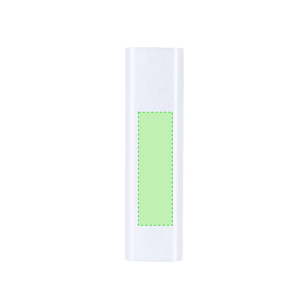 Branding diagram for Power bank made of recycled aluminium, 2,600 mAh Serdinam – Area 6