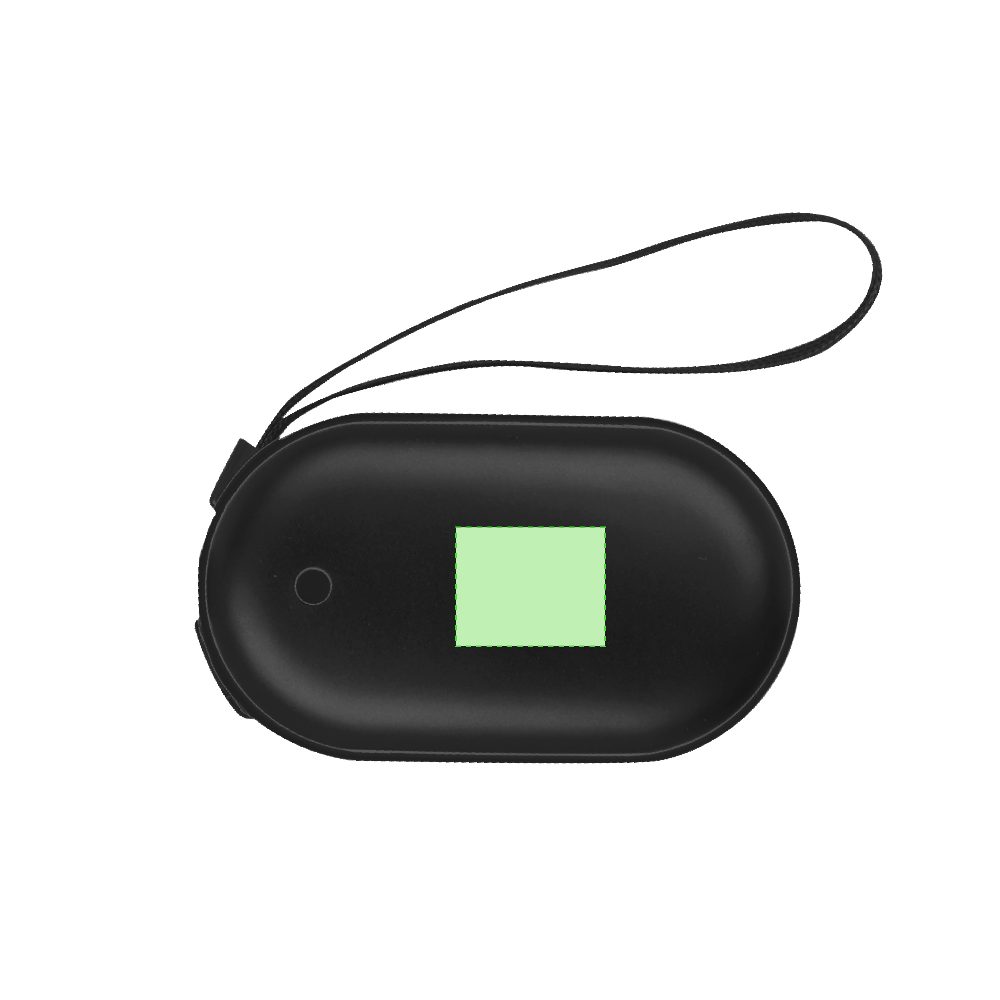 Branding diagram for Hand warmer with power bank made of aluminium, 4,000 mAh Geax – Area 1