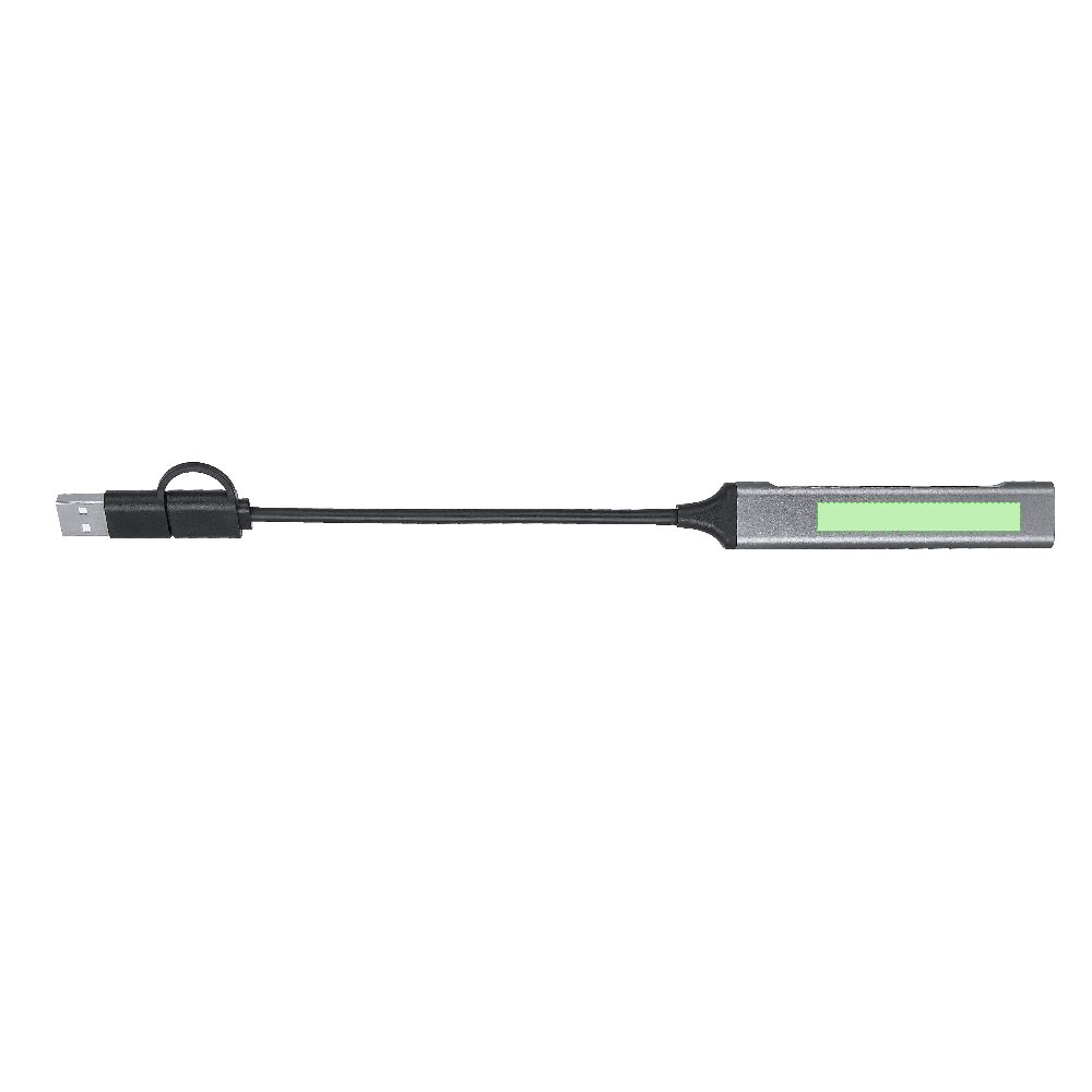 Branding diagram for USB Hub made of recycled aluminium Konery – Area 1