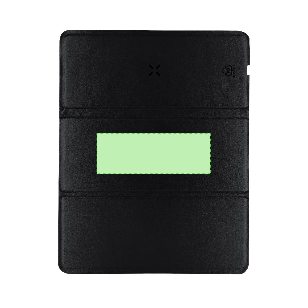Branding diagram for Mousepad with wireless charging station made of recycled PU, 10 W Dangox – Area 1