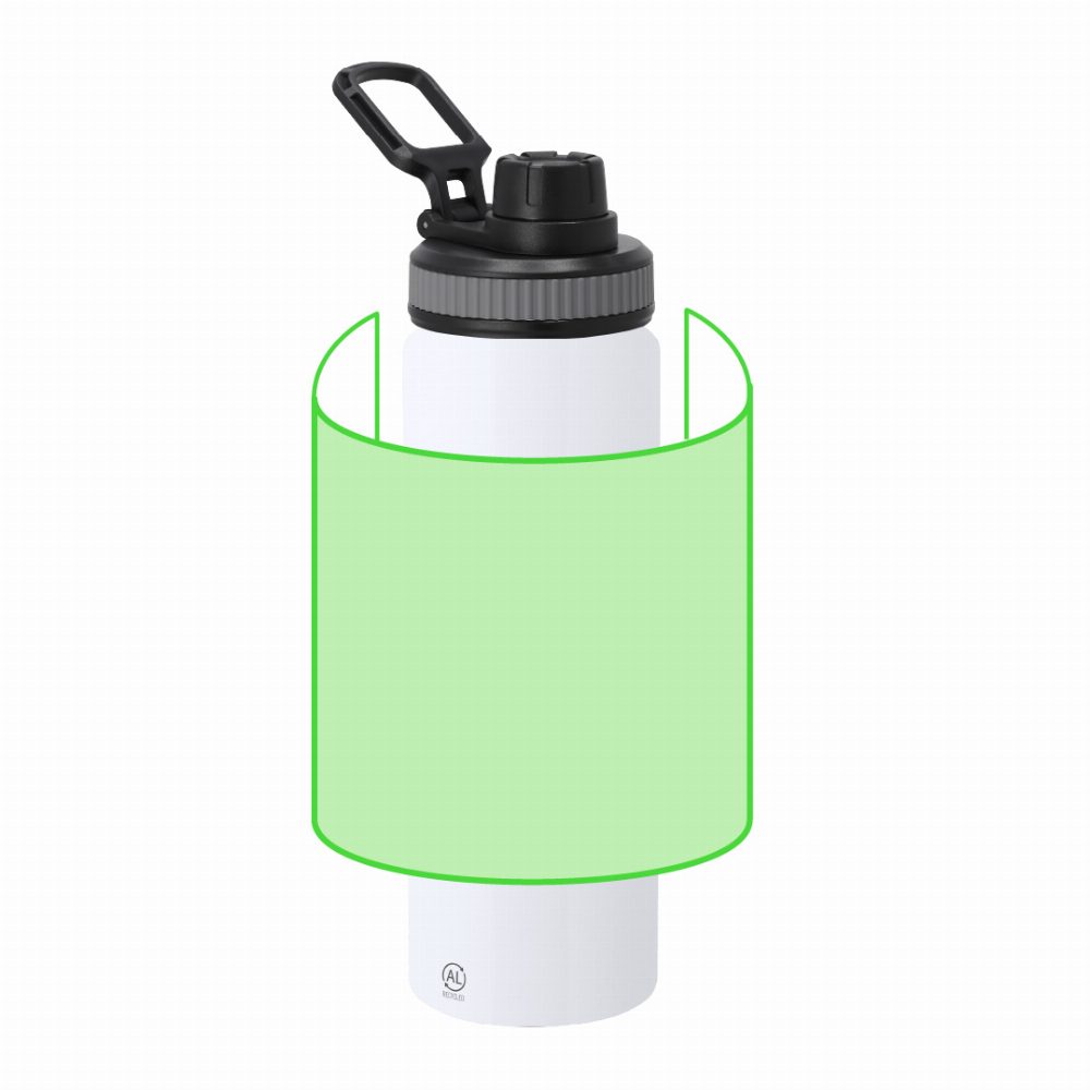 Branding diagram for Recycled aluminium drinking bottle, 800 ml Fouler – Area 1