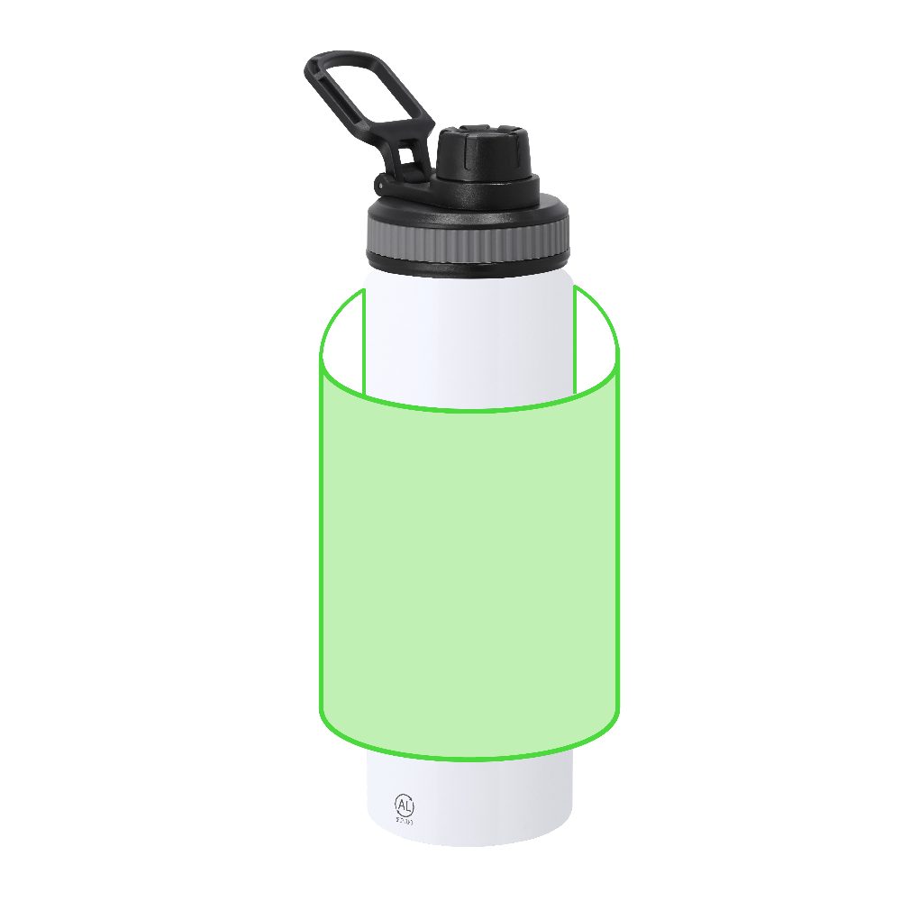 Branding diagram for Recycled aluminium drinking bottle, 800 ml Fouler – Area 10