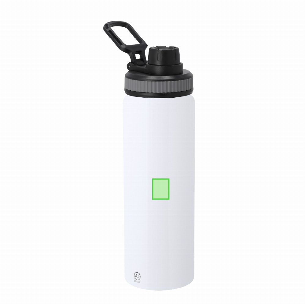 Branding diagram for Recycled aluminium drinking bottle, 800 ml Fouler – Area 3