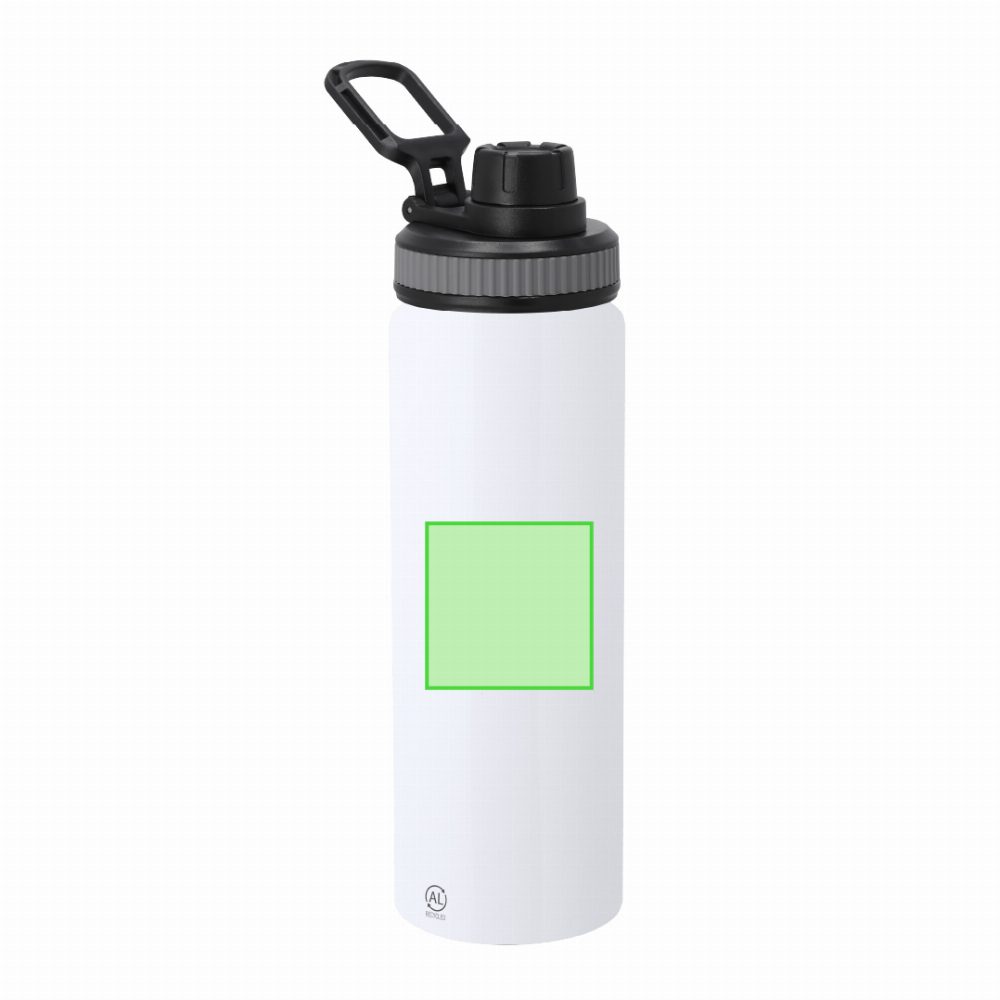 Branding diagram for Recycled aluminium drinking bottle, 800 ml Fouler – Area 5