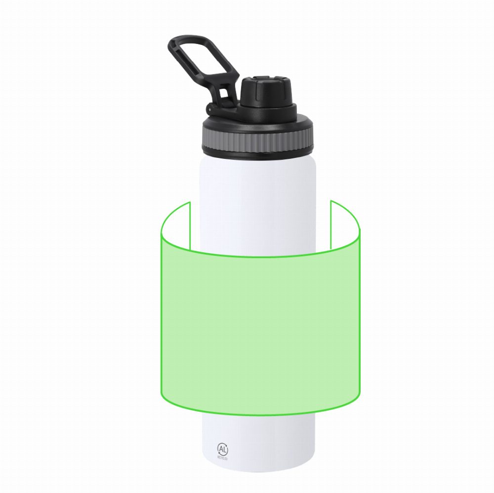 Branding diagram for Recycled aluminium drinking bottle, 800 ml Fouler – Area 7