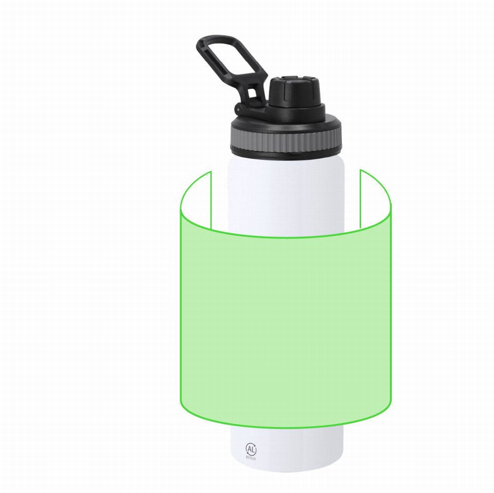 Branding diagram for Recycled aluminium drinking bottle, 800 ml Fouler – Area 8
