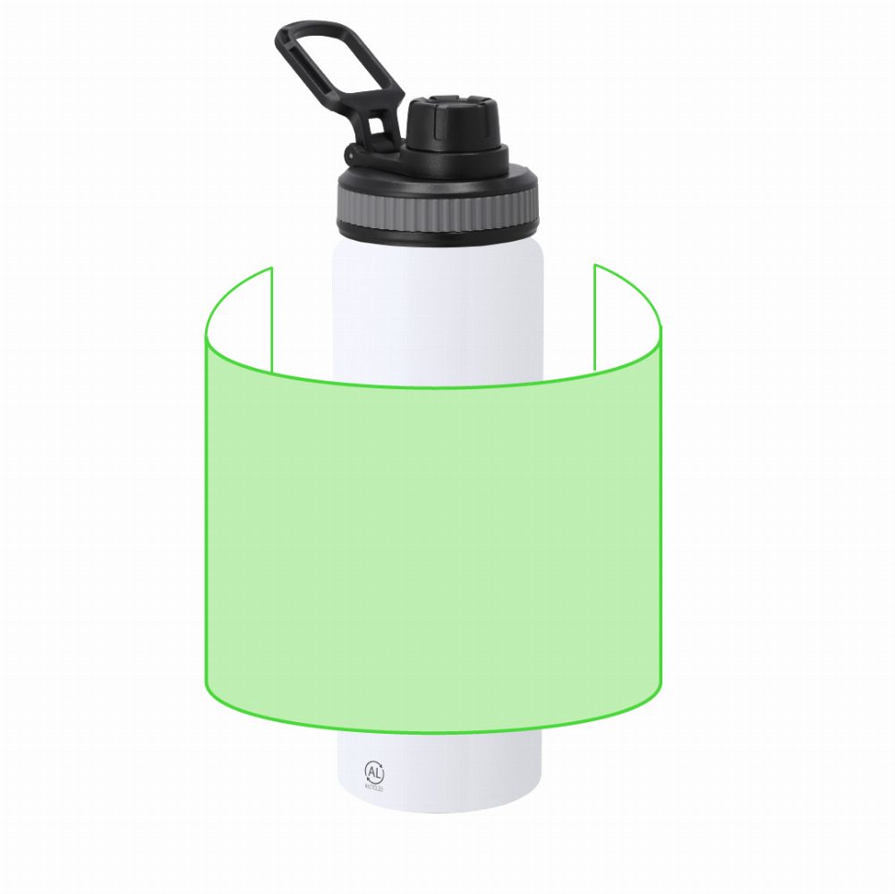 Branding diagram for Recycled aluminium drinking bottle, 800 ml Fouler – Area 9