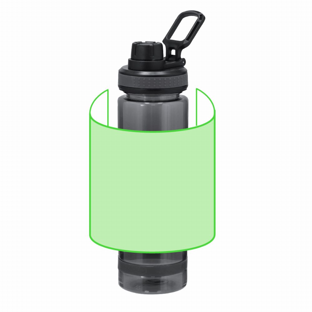 Branding diagram for Drinking bottle of RPET, 700 ml Ziffel – Area 1