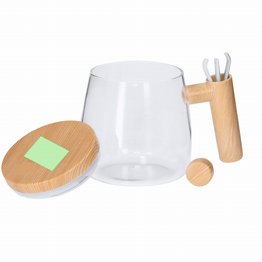 Druckskizze für Selbstrührende Tasse aus Borosilikatglas, 400 ml Rydian – Fläche 1