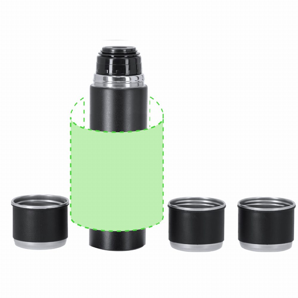Branding diagram for Thermal bottles set with three cups Melbir – Area 1
