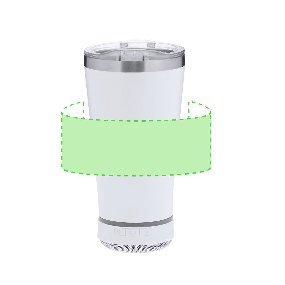 Branding diagram for Thermal cups with Bluetooth speaker 440 ml Tandix – Area 1