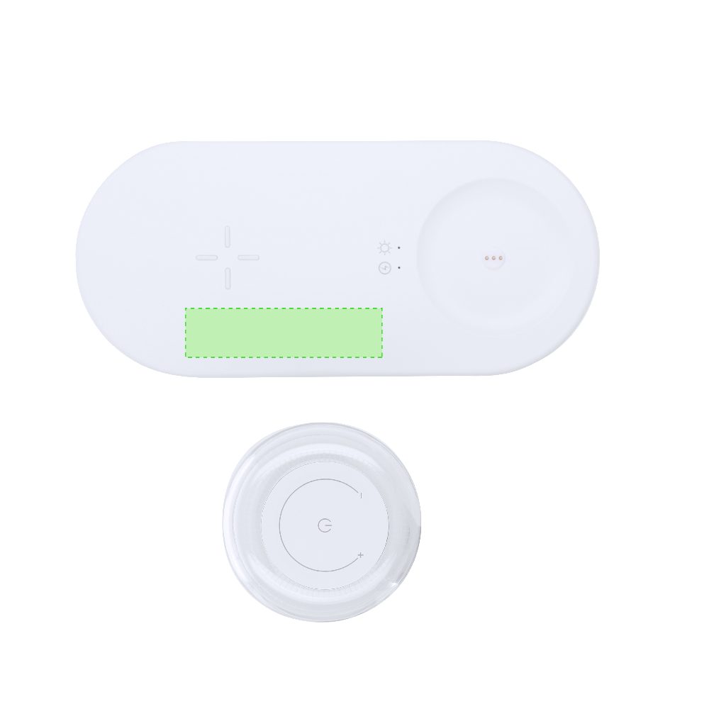Branding diagram for LED table lamp with wireless charging station 15 W Reginal – Area 2