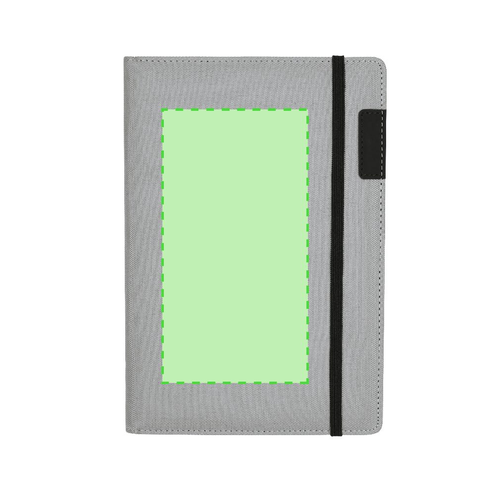 Druckskizze für Notizbuch mit Reißverschluss Etui aus RPET, A5 Katz – Fläche 1