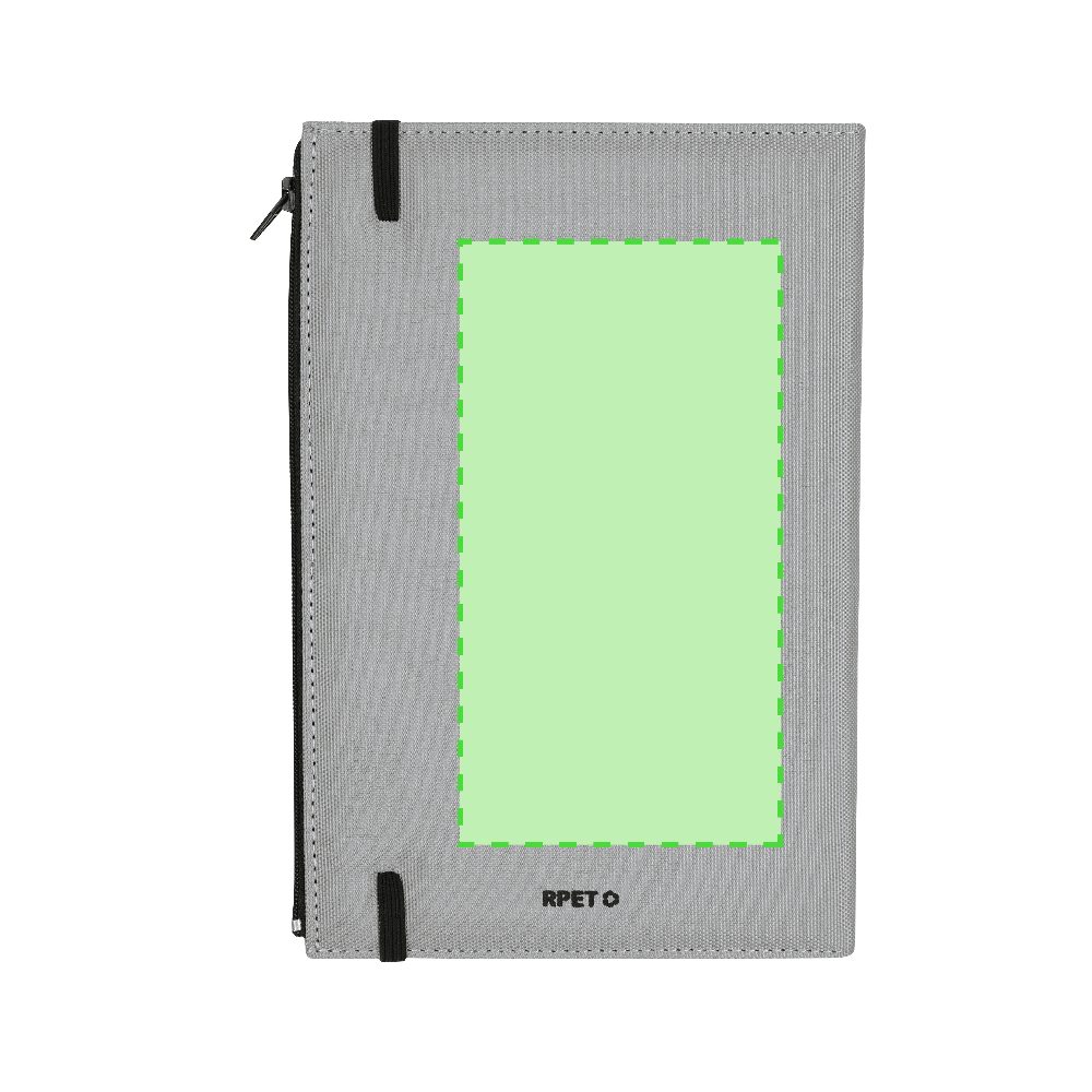 Druckskizze für Notizbuch mit Reißverschluss Etui aus RPET, A5 Katz – Fläche 2