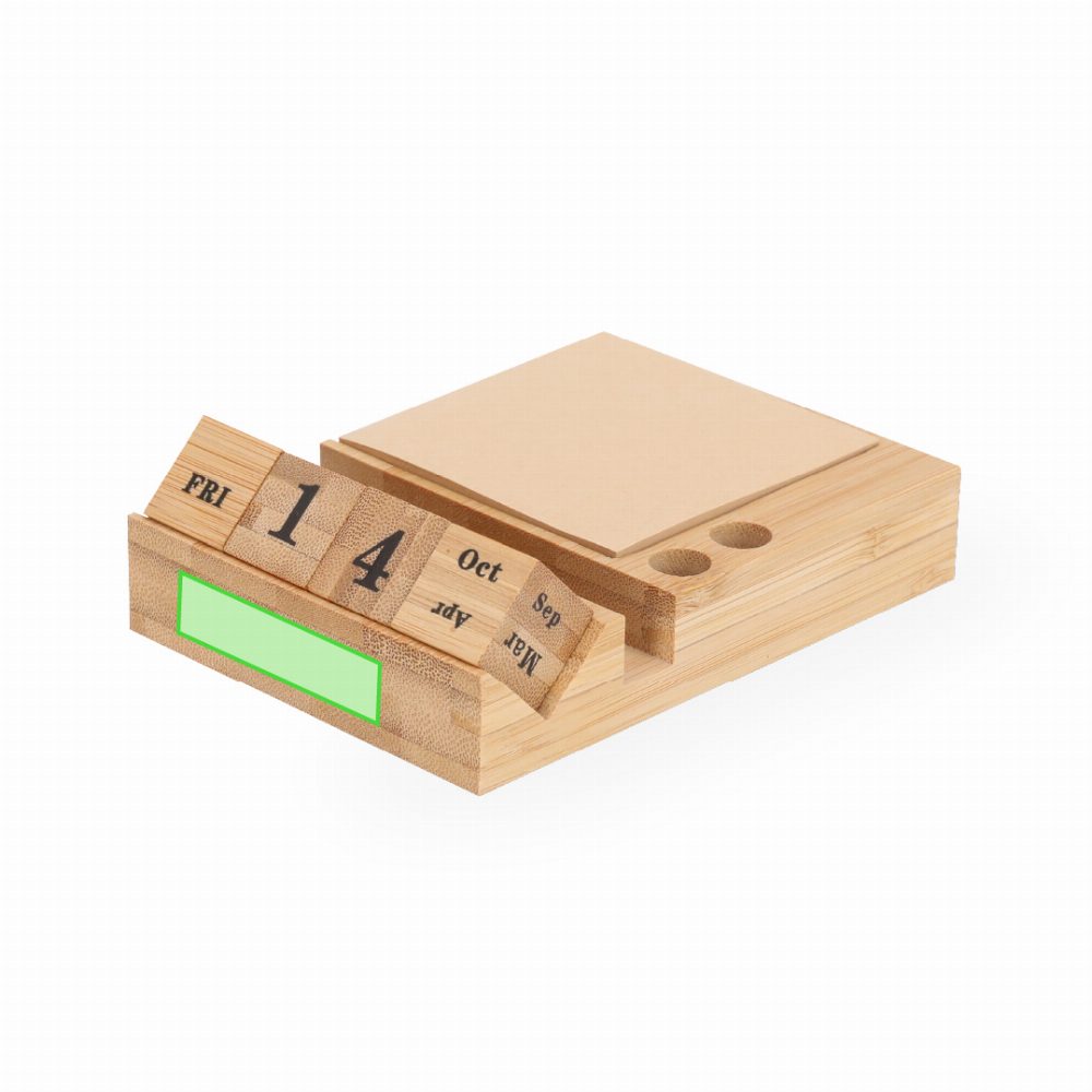 Druckskizze für Zettelbox mit Dauerkalender aus Bambus Dex – Fläche 1