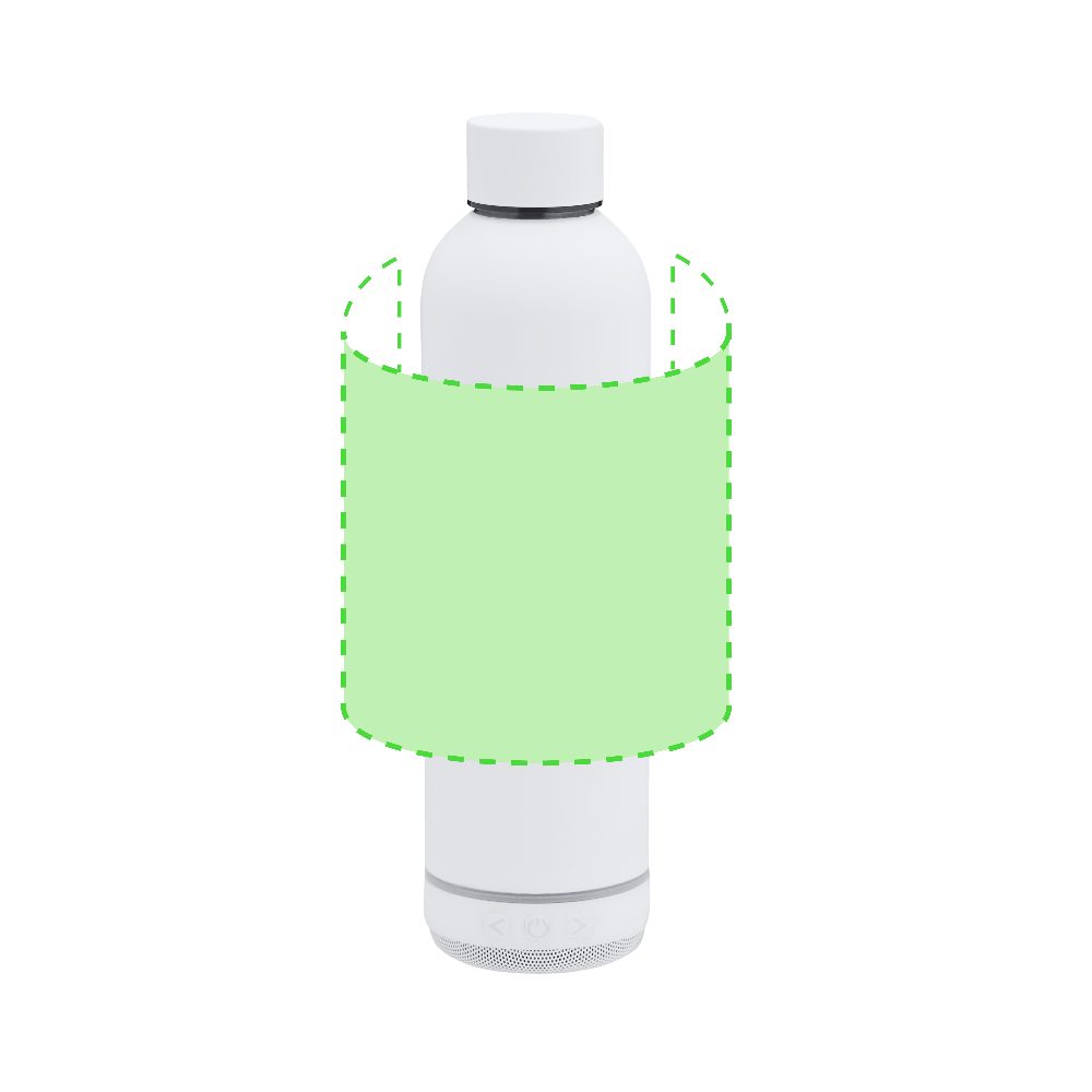 Branding diagram for Thermal bottle with Bluetooth speaker 540 ml Meflex – Area 1