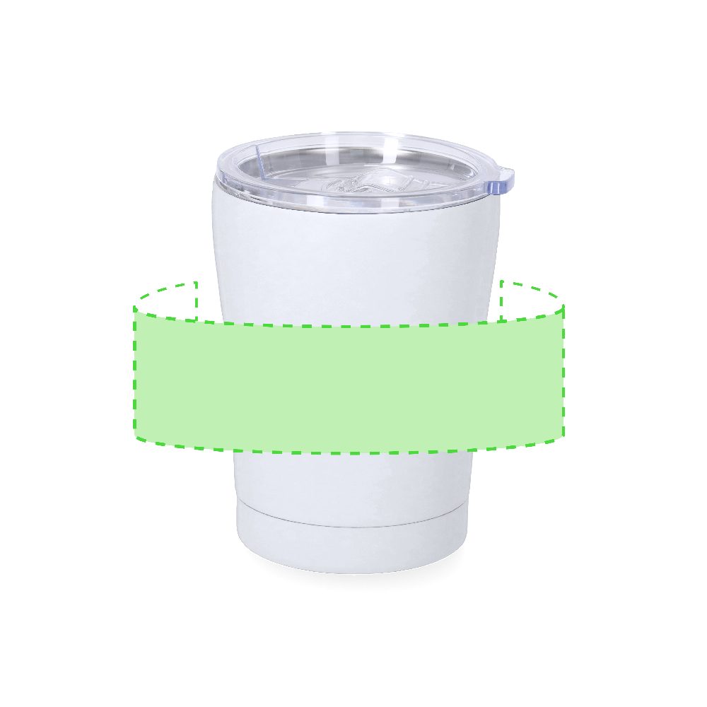 Branding diagram for Stainless steel thermal beakers, 350 ml Liku – Area 1