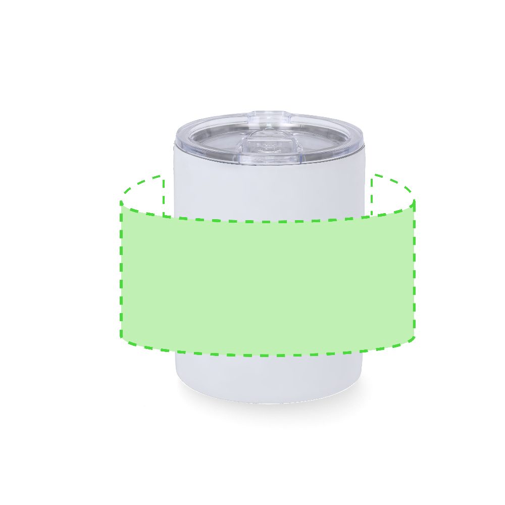 Branding diagram for Thermocup of stainless steel, 400 ml Adelax – Area 1