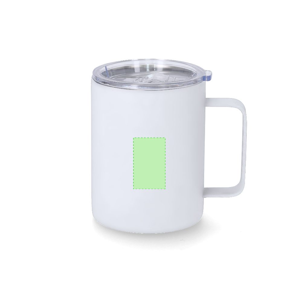 Branding diagram for Thermocup of stainless steel, 400 ml Adelax – Area 4