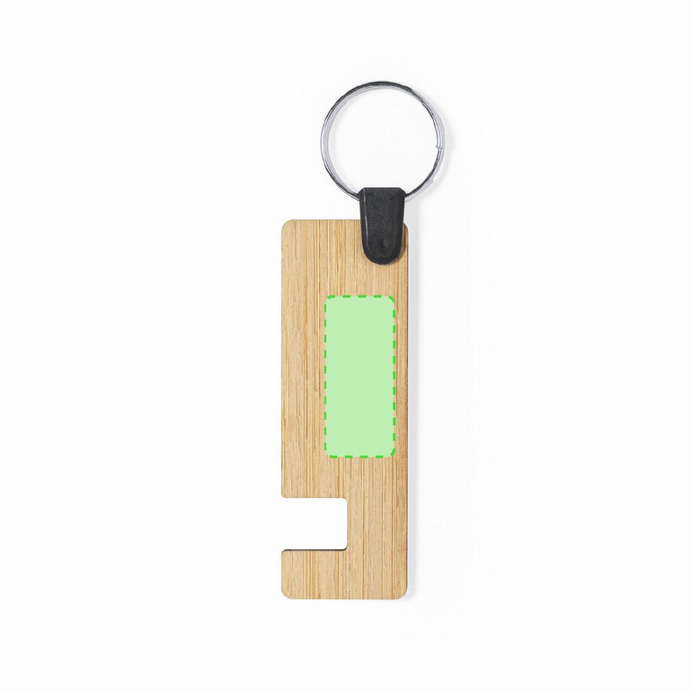 Branding diagram for Bamboo key rings with mobile handset Evans – On the B-side