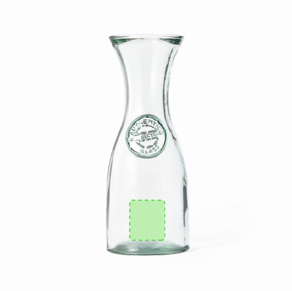 Druckskizze für Trinkflasche aus Glas, 800 ml Zaslet – Unten zentriert