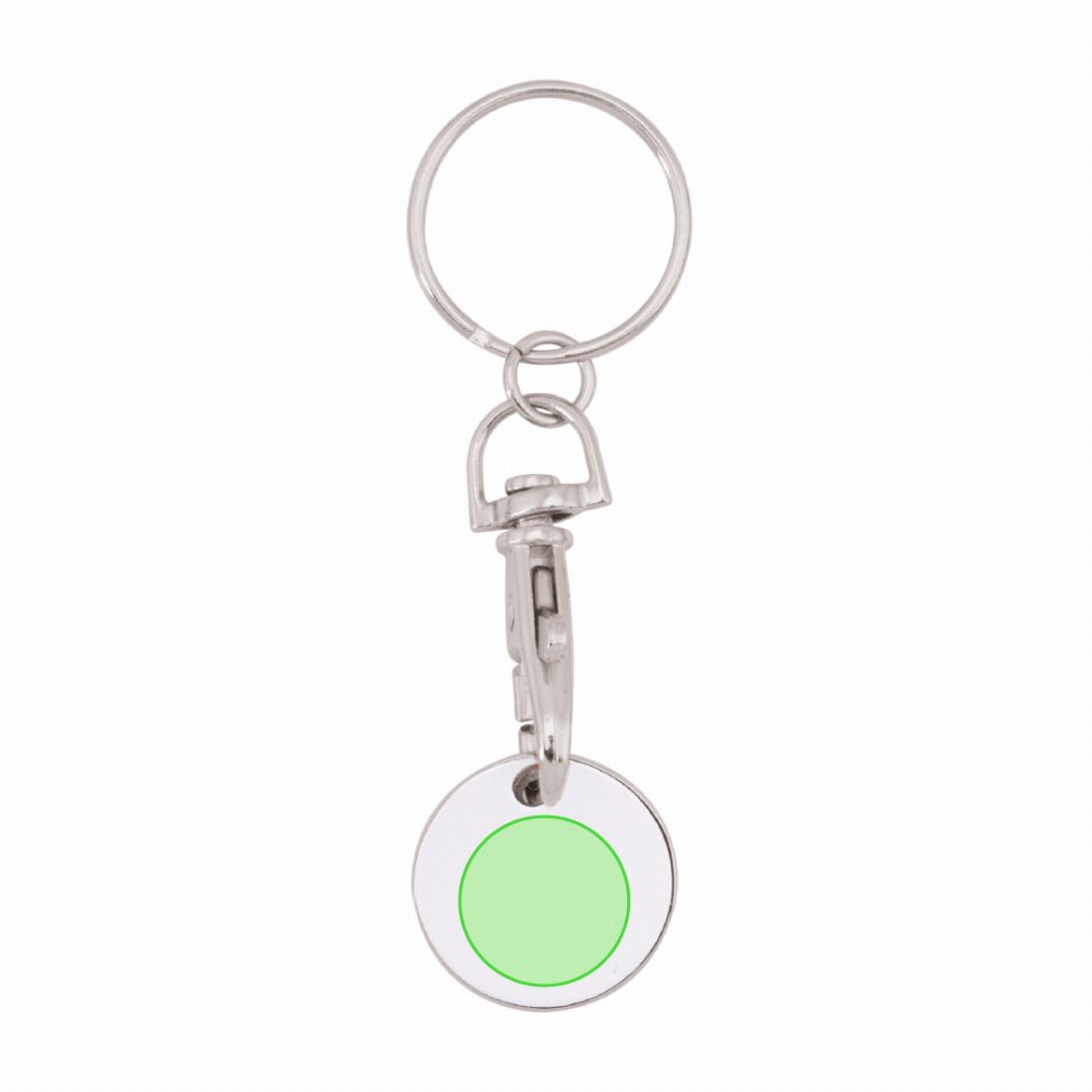 Branding diagram for Shopping cart chip key rings of metal Euromarket – In a circle