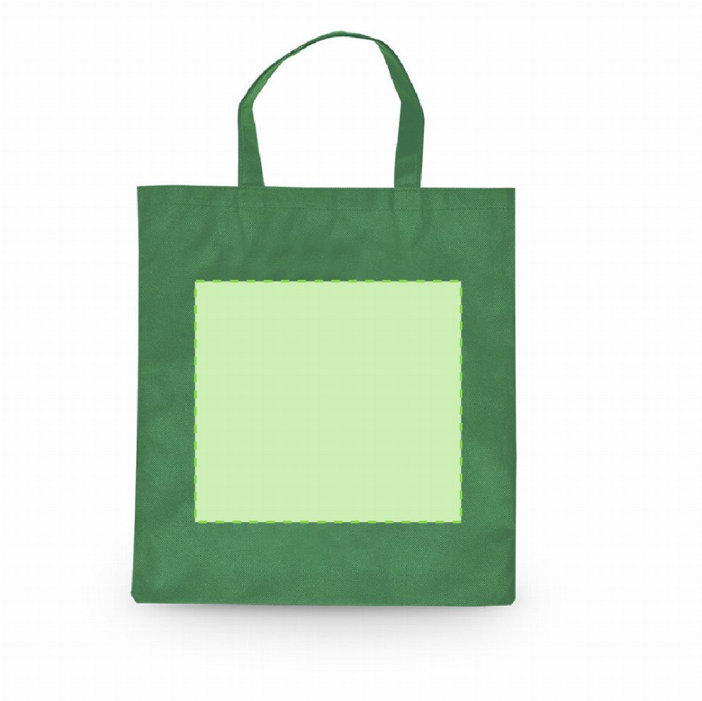 Branding diagram for Non-woven folding shopping bags Konsum – Pocket, central and unfolded