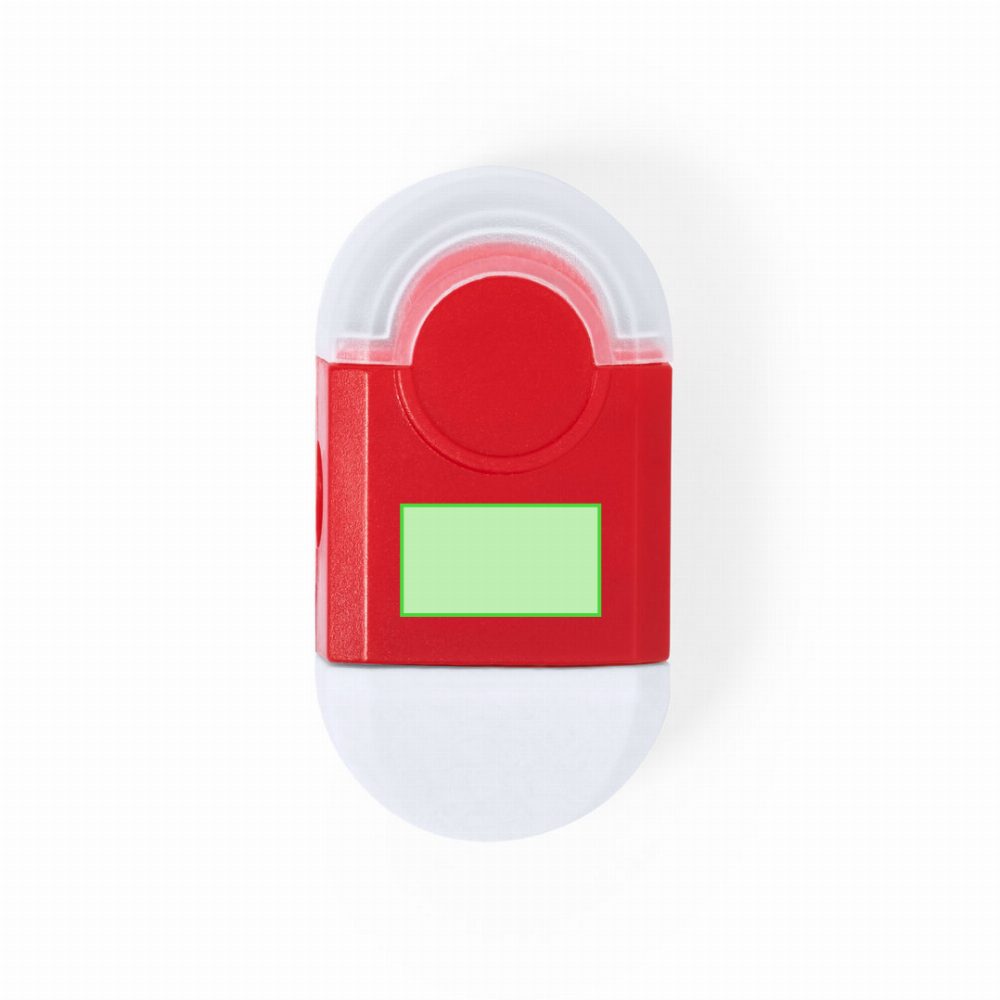 Branding diagram for Erasers and sharpeners in the set Cafey – Central marking surface