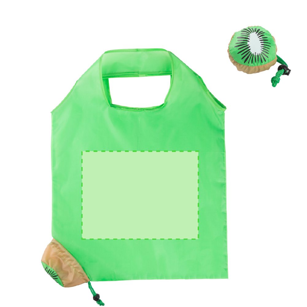 Branding diagram for Folding shopping bag Corni – Side B, central and unfolded