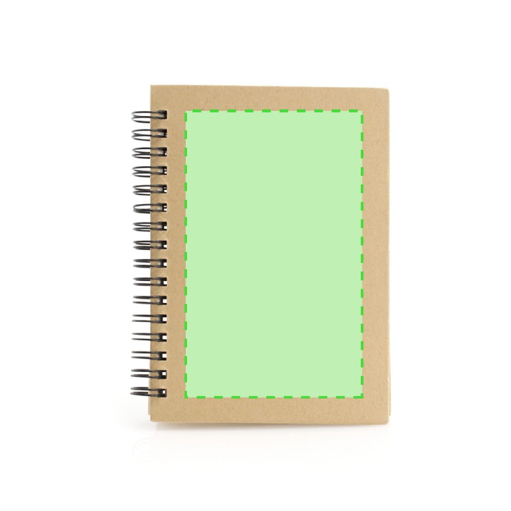 Branding diagram for Recycled cardboard spiral notebook Emerot – Cover