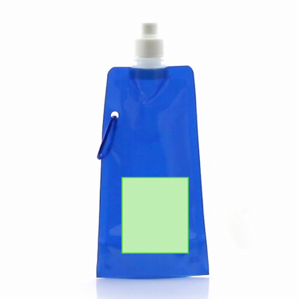 Branding diagram for Foldable drinking bottle 400 ml Boxter – Focuses on the side