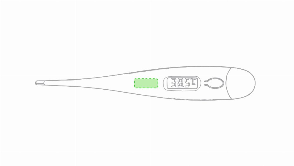 Branding diagram for Digital thermometer Kelvin – Next to the screen