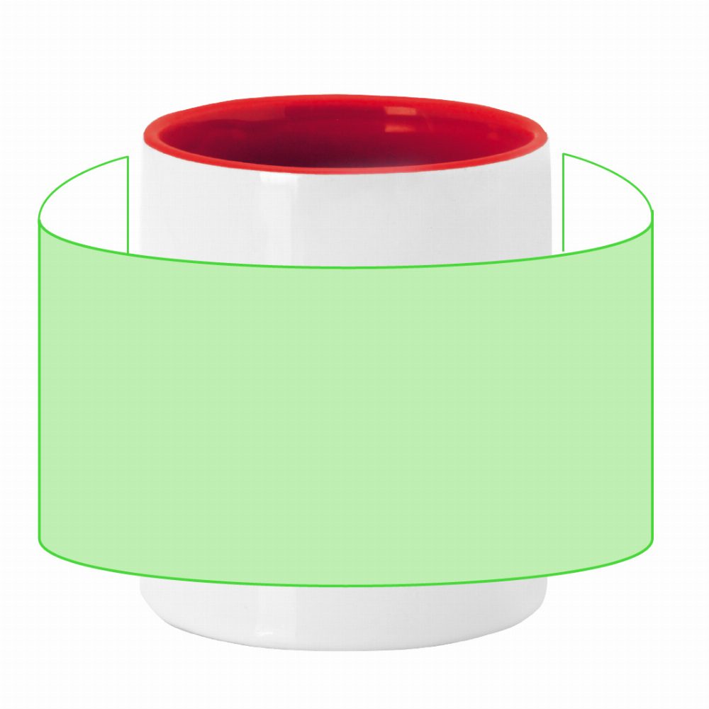 Branding diagram for Ceramic cup for sublimation, 350 ml Harnet – Around the cup, central
