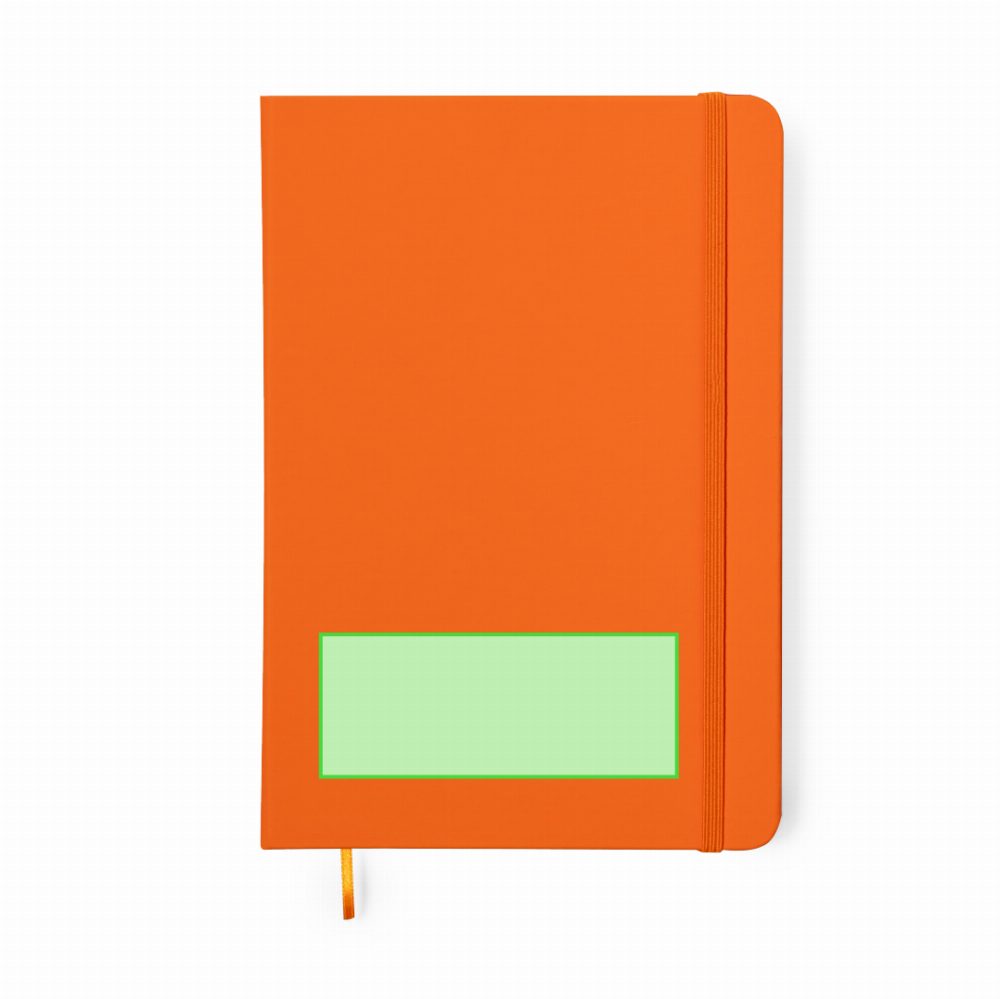 Branding diagram for Artificial leather notebook, A5 Cilux – On the lid, below
