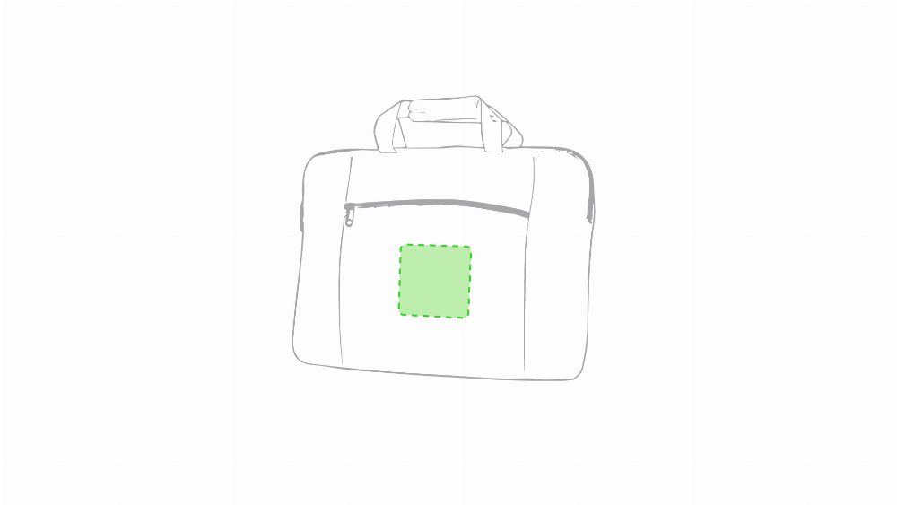 Branding diagram for Laptop bag Xenac – Below the zipper
