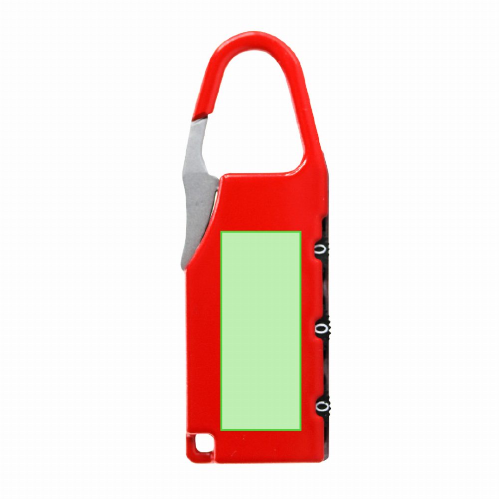 Branding diagram for Metal luggage lock Zanex – On the side,