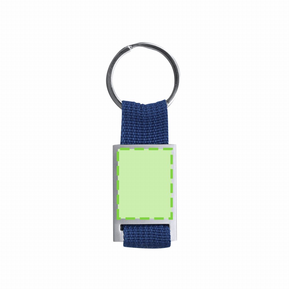 Branding diagram for Metal key rings Dagor – In the rectangular recess