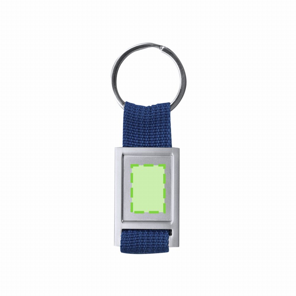 Branding diagram for Metal key rings Dagor – In the rectangular recess