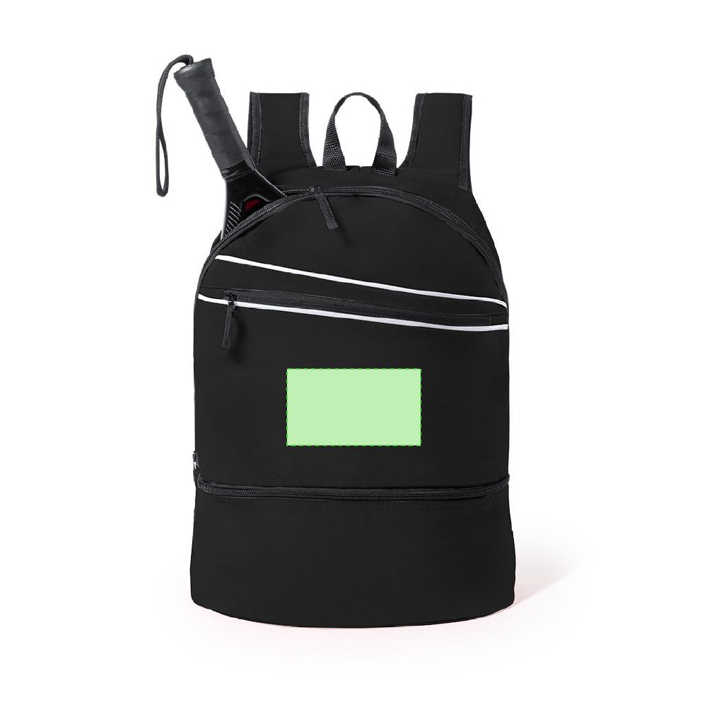 Branding diagram for Backpack Dorian – marked area