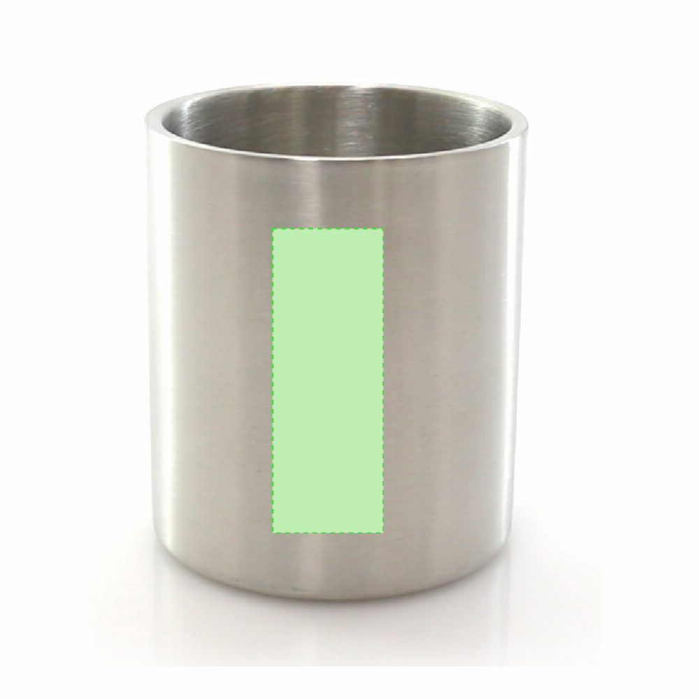 Branding diagram for Stainless steel cup 220 ml Bastic – Central marking surface