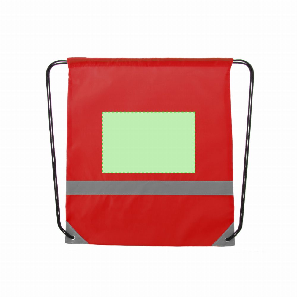 Branding diagram for Drawstring bag Lemap – above the reflecting band, centrally