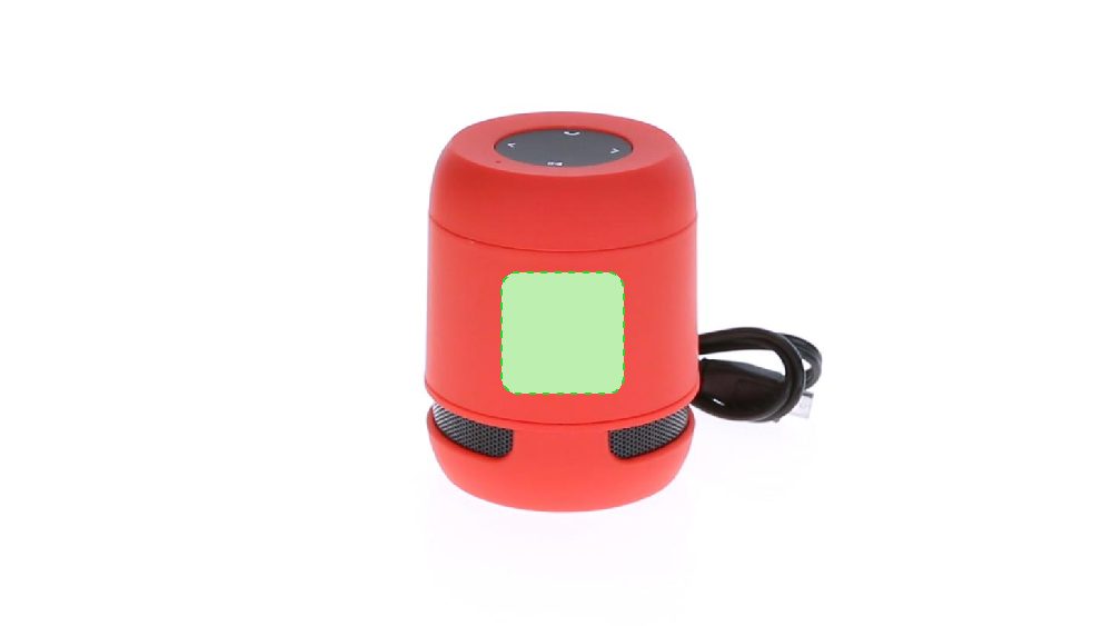 Branding diagram for Bluetooth speaker 3 W Braiss – Lateral area