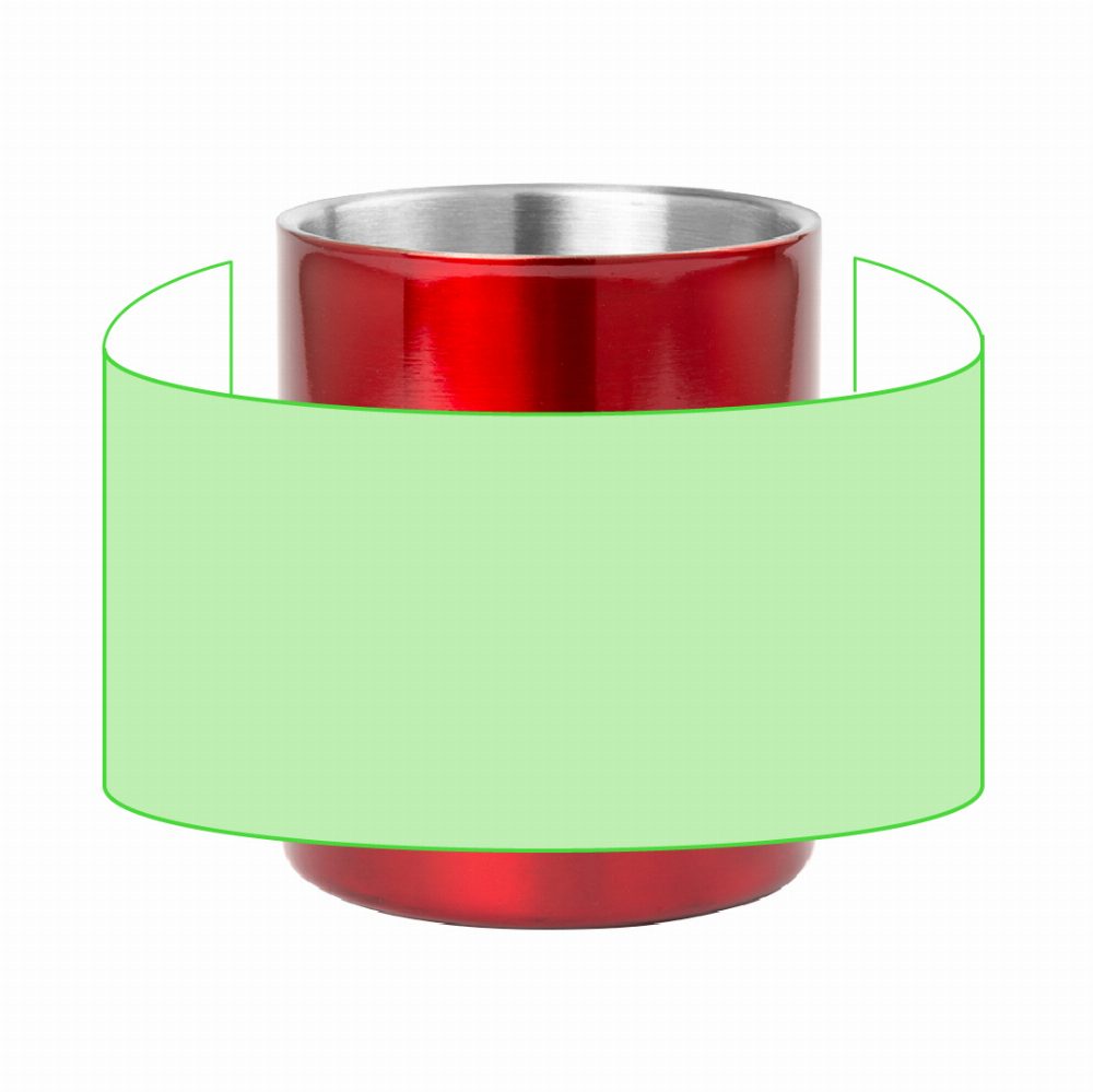 Branding diagram for Stainless steel cup 280 ml Yozax – Around the body