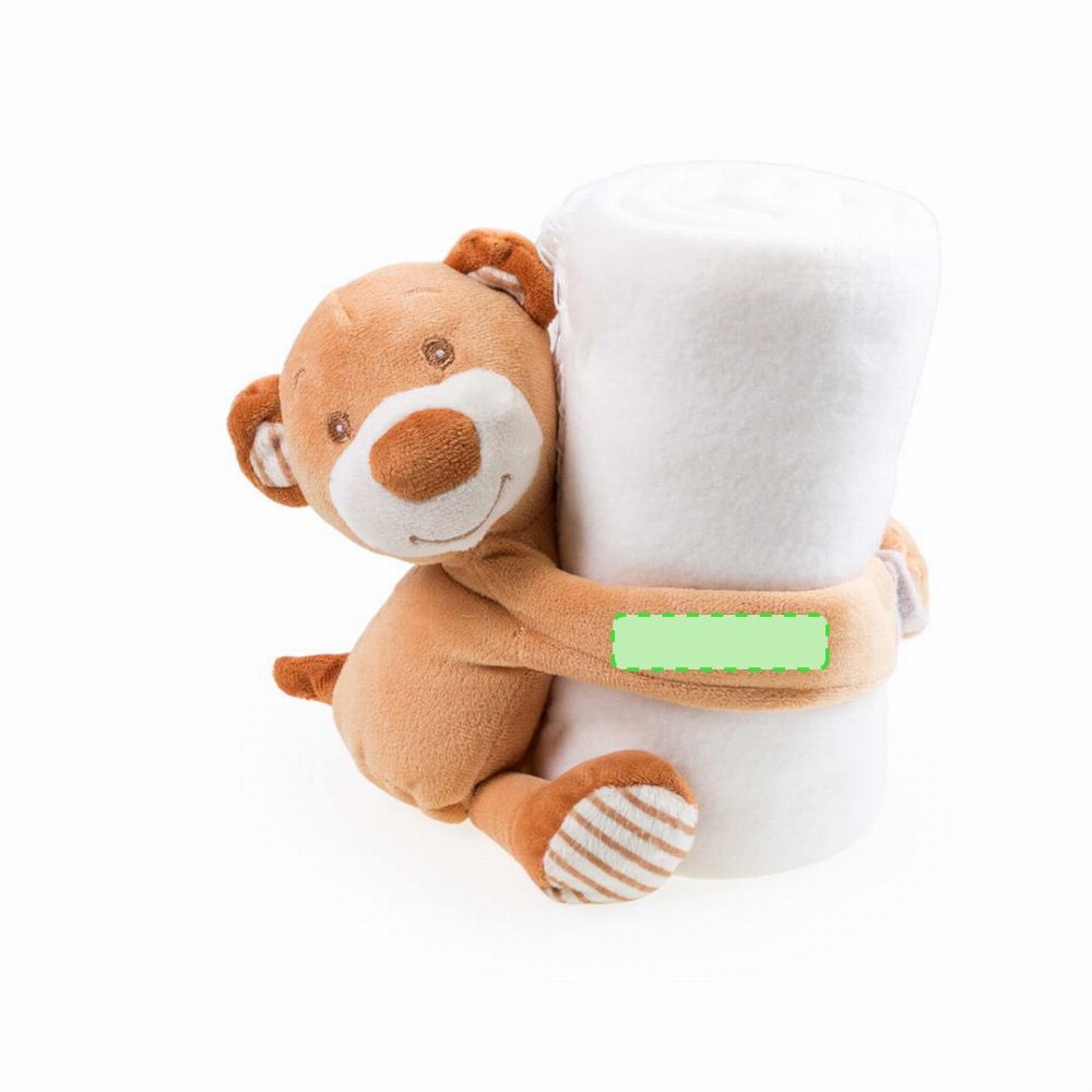 Druckskizze für Fleecedecke Yogui Bär – In einem Arm der Puppe