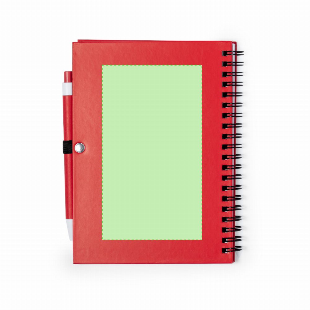 Branding diagram for Recycled cardboard spiral notebook Koguel – On the other side of the Notebook