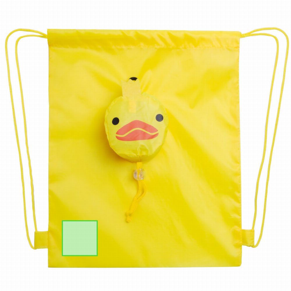 Branding diagram for Folding drawstring bag Kissa – Pocket corner